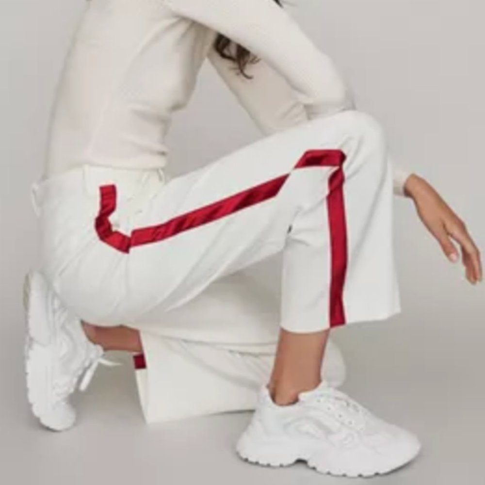 Maje Paz Pleated Side-Stripe Trousers